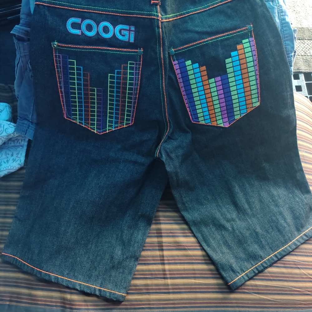 Coogi Denim Shorts with Colorful Pocket Design